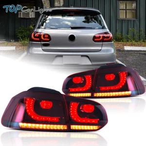 VLAND Red Smoked LED Tail Lights For Volkswagen VW Golf6 MK6 w/Sequential Signal - Picture 1 of 15