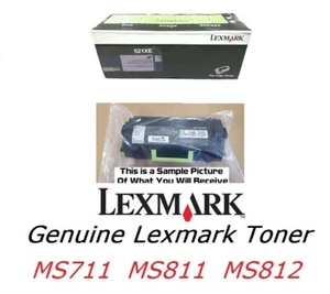 New Genuine Lexmark 521XE (521X) Toner MS711 MS811 MS812 52D1X0E SEALED BAG - Picture 1 of 1