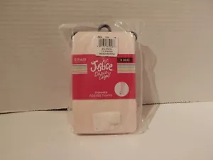 Girls 2-pack Pink Justice Shimmer Footed Tights size S (4-6) - Picture 1 of 3