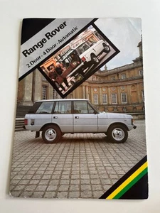 Land Rover Range Rover 2 4 Door V8 UK Sales Brochure Aug 1982 - Picture 1 of 1