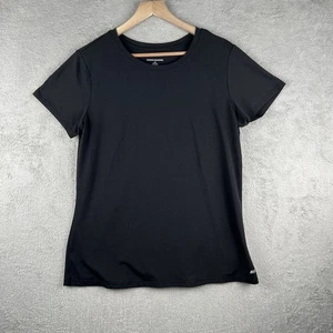 Amazon Essentials Womens L Shirt Top Black Short Sleeve Pullover Polyester - Picture 1 of 8