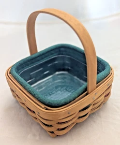 Longaberger 2003 Holiday Helper Stuck on You Korbschutz und Liner grün - Bild 1 von 15