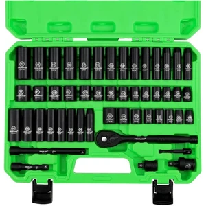 Pro-Grade 50-Piece 3/8'' Drive Impact Socket Set in Corrosion-Resistant Finish - Bild 1 von 10