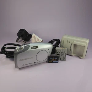 Olympus Digital Camera Mju Mini 4.0MP Silver Tested Full Working Set - Picture 1 of 9