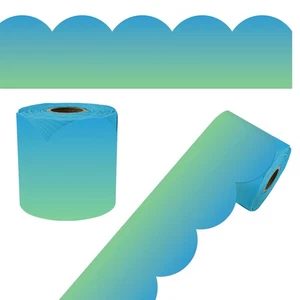 IXL Learning 65' Teal Gradient Scalloped Bulletin Board Borders Grade PK-8 (1 - Picture 1 of 4