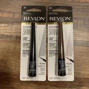 REVLON Colorstay Skinny Liquid Liner 303 + 301 Mahogany Flame -Black Out Mix Lot - Picture 1 of 4