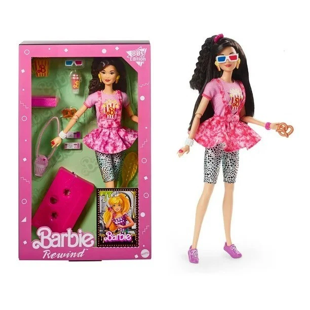 Caja Rota Barbie Colección REWIND AÑOS 80 Noche DE CINE 3D Mattel GTJ87