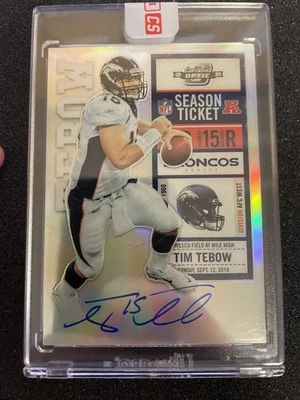 2023 Panini Contenders Optic Tim Tebow 2010 Tribute AUTO /25 - Image 1 of 2