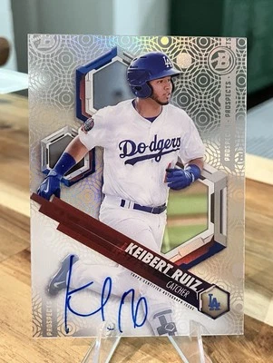 2018 Bowman High Tek Keibert Ruiz Prospect Auto Dodgers Nationals - Image 1 of 2