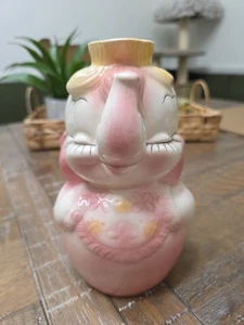 Vintage Hull Leeds Pottery USA 1940’s Elephant Decanter Pink No Cork 7 1/2” - Picture 1 of 4