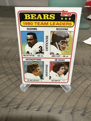 1981 Topps - Team Leaders Walter Payton, Dan Hampton, James Scott #264 (RC) - Image 1 of 2