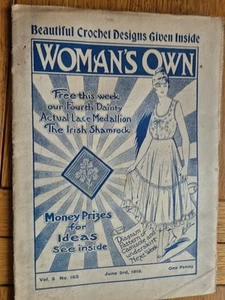 WOMAN'S OWN Magazine 1916 - Women's Magazine WWI Home Recipes Stories fashions - Picture 1 of 12