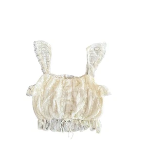 Lush white lace crop top M - Picture 1 of 5