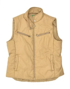 BENETTON Womens Padded Gilet UK 14 Medium Beige Polyamide BA64 - Picture 1 of 3