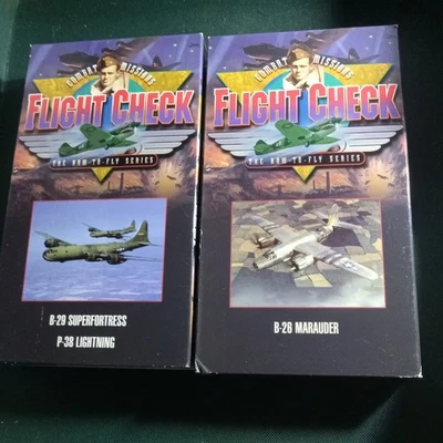 FLIGHT CHECK VHS SET B-29 P-38 B-26 WWII US  Air Force - Image 1 of 3