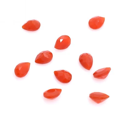 Red Onyx Faceted Pear Cut Loose Gemstone 7x5 mm to 16x12 mm Calibrated Size DG - Image 1 of 4