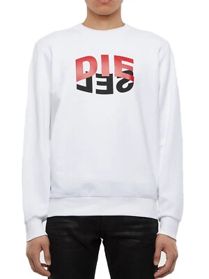 Diesel - Mens Regular Fit Logo Sweatshirt Pullover - S-GIRK-N80 White - Image 1 of 3