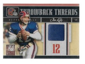 2008 Donruss Elite Throwback Threads Prime #7 Jim Kelly Patch Jersey Bills HOF