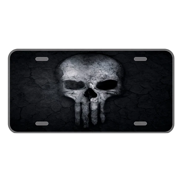 Custom Novelty Aluminum License Plate With The Punisher Skull Type Add Names - Image 1 of 1