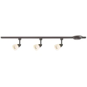 3-Light Hammered Antique Bronze Metal Shade Linear Track Lighting Kit - Picture 1 of 1