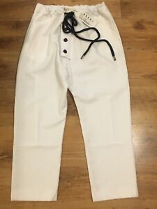 "MARNI Made in Italy" Size M, Wide Leg Pants, W36" L24.5, Wht Tone, BNWT
