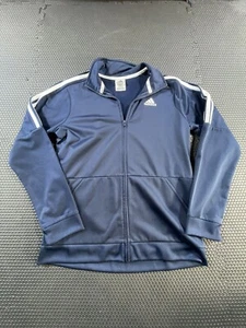 Adidas Warm Up   Jacket boys youth full zip Sz Lg 14/16 navy - Picture 1 of 4