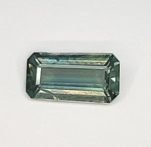 Zafiro verde azulado tormentoso corte esmeralda sin calefacción con INFORME, ¡Oferta bienvenida! - Imagen 1 de 6