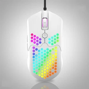 Free-Wolf M5 Wired Game Mouse Breathing Colorful Hollow Honeycomb Shape 12000DPI - Picture 1 of 13