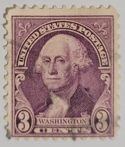 STAMPS US 1926-1934 GEORGE WASHINGTON 3 CENTS PURPLE/VIOLET USED, NH - Picture 1 of 2
