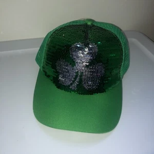 Green Lucky Four Leaf Clover Baseball Cap - Picture 1 of 3
