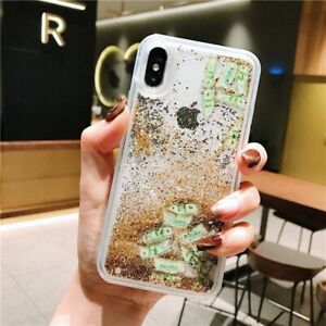 Liquid Glitter US Dollar Phone Case For iPhone 11 12 13 Pro Max XR XS 6 7 8 SE