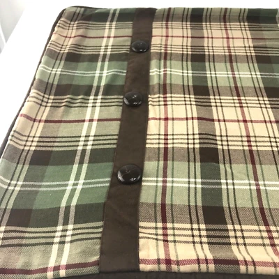 Almohada falsa HiEnd Accents Huntsman King 21" x 34" marrón y crema a cuadros Foto 1 de 4