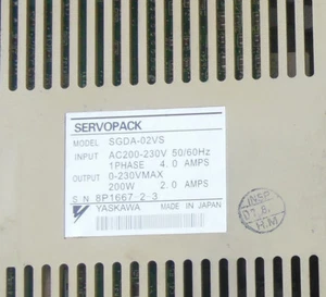 YASKAWA servo  driver  SGDA-02VS SGDA02VS Refurbished 2-5 days delivery - Picture 1 of 3