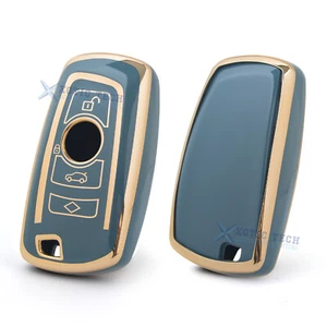 2X Gray TPU Full Cover Smart Key Fob Cover For BMW 1 2 3 4 5 6 7 Series F20/F21 - Picture 1 of 9