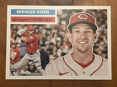 2023 TOPPS ARCHIVES 1956 DESIGN ROOKIE SPENCER STEER REDS - Image 1 of 2