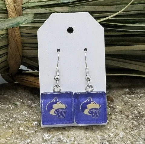 University of Washington Earrings UW UDUB Earrings UW Huskies Pac 12 Dubs Harry Cover