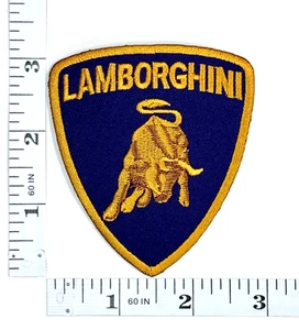 Embroidered Patch - Racing - F1 - Navy Blue/Gold - Iron-on - Lamborghini - Picture 1 of 1