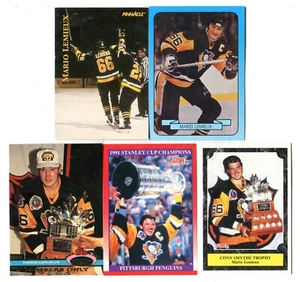 Mario Lemieux 5 Hockey Trading Card lot HOF PITTSBURGH PENGUINS (LOT 57) - Picture 1 of 1