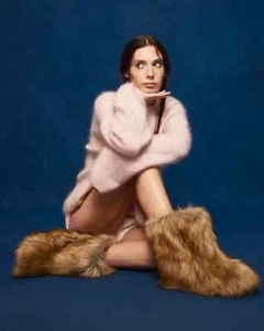 Steve Madden 7 BEASTIE DAMENSTIEFEL KUNSTFELL YETI SKURRIL DRINNEN OUTDOOR NEU - Bild 1 von 3