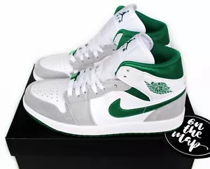 Nike Air Jordan 1 Retro Mid SE Smoke Grey Pine Green UK 5 6 7 8 9 10 11 12 US - Picture 1 of 12