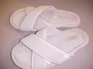 white terry cloth sauna slippers sz 12 xxL - Picture 1 of 4