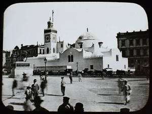 ANTIGUA Linterna Mágica Diapositiva ARGEL LA GRAN MEZQUITA C1910 FOTO ARGELIA - Imagen 1 de 2