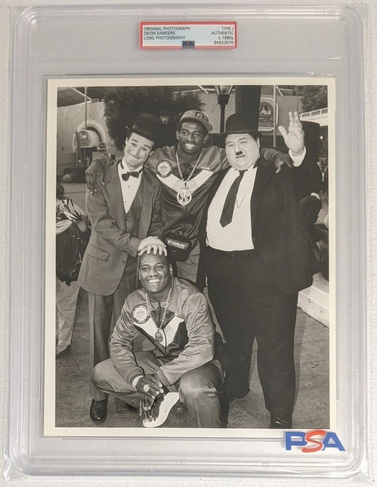 Deion Sanders PSA Type 1 - College All-American -original photo w/ Lorenzo White - Image 1 of 4