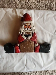 LORI MILLER Collection Whispering Pine Carving Vtg 1997 Santa W/Bag - Picture 1 of 6