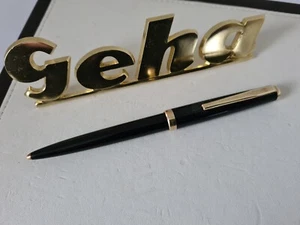 Geha Goldswinge 326 (1970 - 1981) bolígrafo negro-oro vintage RARO - Imagen 1 de 4