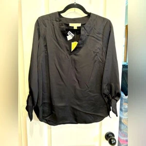 Nuovissimo con etichette. Michael Michael Kors. Camicia nera taglia small, oversize - Foto 1 di 8