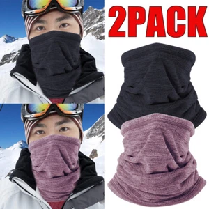 2er Pack Winter Halswärmer Gamasche Fleece Halsgamasche Gesichtsmaske kaltes Wetter Schal - Bild 1 von 12