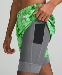 LULULEMON SEAWHEEZE SURGE SHORT 6" LINED Euphoria Grey Multi After Dusk Reflect - Picture 1 of 5