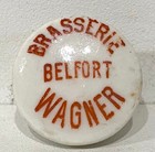 Ancien Bouchon Publicitaire Porcelaine Brasserie Wagner Belfort