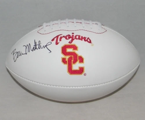 BRUCE MATTHEWS AUTOGRAPHED SIGNED USC TROJANS WHITE LOGO FOOTBALL JSA - Image 1 of 1